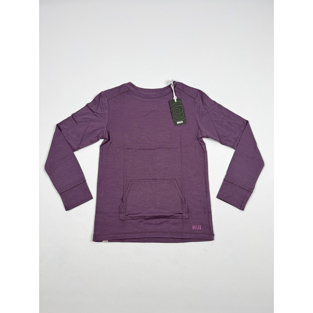 Nui Organics Child Tihoi Merino Crew Plum 8Y